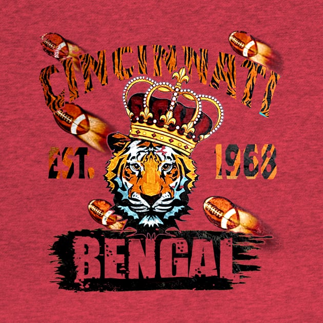 cincinnati bengal football ohio est 1968 retro vintage look by nowsadmahi